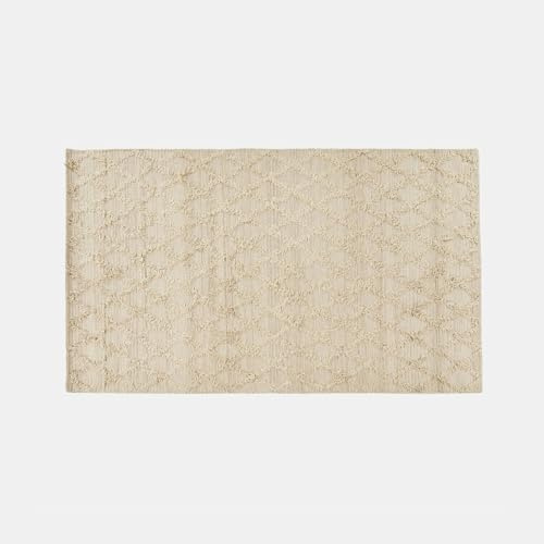Loberon Teppich Yoann, Creme | Getufteter Look, Flauschig Weiche Haptik, Hochwertiges Naturmaterial, 140x200 cm, Wohntextilien, Wohn-Accessoire, Wolle