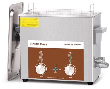 SOUTH BASE Pulitore a Ultrasuoni, 6L 180W con Cestello per Pulizia, Timer e Riscaldatore, Macchina per Pulizia a Ultrasuoni Codificata per Pulire Pistole, Gioielli, Occhiali, Catene.