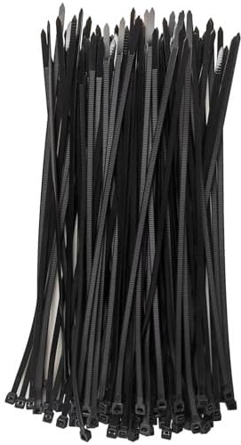 HAN-LBG Cable Ties Black 300mm X 4.8mm (100 Pack), Self Locking Zip Ties Heavy Duty with 23kg Tensile Strength, Nylon Plastic Wire Ties Wraps for Home Office Garden DIY