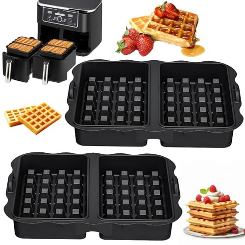 2 Pièces Moule Gaufre Air Fryer pour Ninja AF400EU, AF451EU et SL400EU, Moule Silicone Patisserie Accessoires Air Fryer, Moule Gateau Silicone Air Fryer, 3 cm Profondeur Grande Capacité Réutilisable
