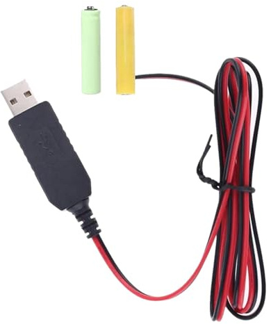 Tewzafiya Eliminateurs de Piles AA | Câble d'alimentation USB | Adaptateur d'alimentation pour Piles AA | Câble convertisseur de Tension de 1 m 5 V 3 V | Câble d'alimentation USB remplace Les