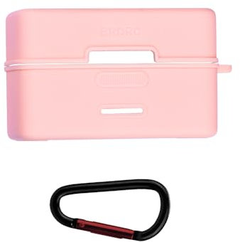 Silicone Protective Cover for DJI MIC Mini Microphone Charging Case, Soft Silicone Protective Case with Keychain Hook Vlog Microphone Dust Cover Accessories (Pink)