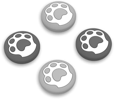 PlayVital Thumb Grip Caps for Steam Deck LCD, for PS Portal Remote Player Silicone Thumbsticks Grips Joystick Caps for Steam Deck OLED - Cat Paw Gray & Light Gray