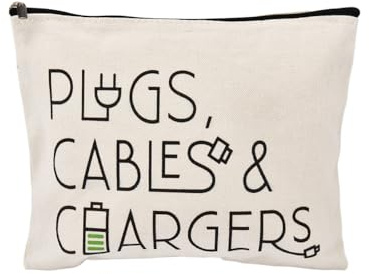 Sisadodo Travel Cable Organiser Bag for Women Men White Electronic Accsessories Storage Pouch for Plugs Cables Chargers Mutifunctional Portable Holiday Business Travel Bag Organiser for Hand Luggage