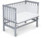 FabiMax Baby Beistellbett Basic, stufenlos höhenverstellbar, Buche massiv weiß lackiert (Matratze Classic, Punkte)