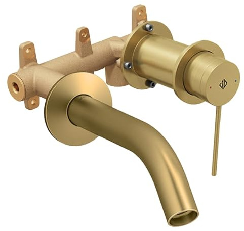 Mitigeur lavabo encastré JACOB DELAFON Grands Boulevards Laiton brossé + poignée + corps encastré