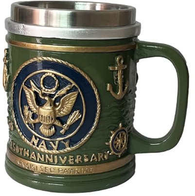 Tazza da caffè in resina in acciaio inossidabile con design decorativo in rilievo 3D Tazza commemorativa americana per il 250 ° anniversario tazza per veterani