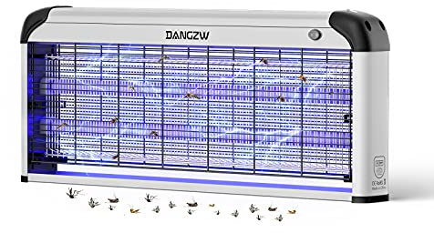 DANGZW Insektenvernichter Elektrisch 40W, UV Mückenlampe 365 nm, Elektrische Fliegenfalle mit Schutzgitter, Abnehmbare Auffangschale, zum Aufhüngen oder Aufstellen, Anti Mücken Lampe für Innenrüume