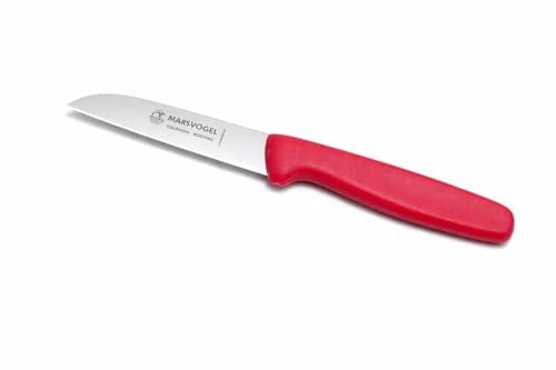 Marsvogel | Gemüsemesser | 1 Stück Rot | 8 cm gerade Klinge | Edelstahl rostfrei | PP Kunststoffgriff | handlich & präzise für Obst & Gemüse