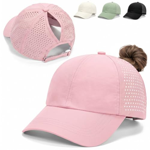 Kanzith Baseball Cap Damen Pferdeschwanz, Ponytail Kappe Schirmmütze | Schnell Trocknend, Atmungsaktive Mesh Sommerkappe mit verstellbarem Verschluss - perfekt für Running Fitness Tennis Outdoor