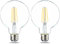 Amazon Basics LED-Leuchtmittel, Globe-Form (G93), Edison-Sockel E27, 7 W (entspricht 60-W-Glühbirne), Warmweiß, nicht dimmbar, klares Filament, 2Stück