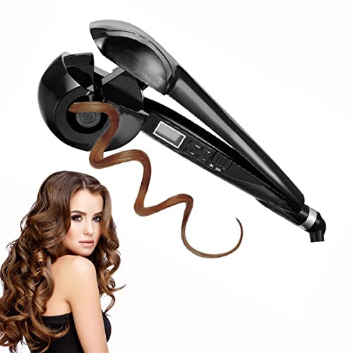 Hann Hair Curler, LCD Pro Salon Automatic Ceramic Roller Wave Machine Styler, Black, 1 Count (Pack of 1)