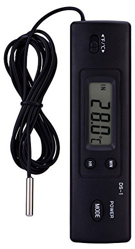 Fdit Misuratore di Temperatura Digitale LCD elettronico, sensore sonda termometro con Ampio Display LCD cablato per Frigorifero