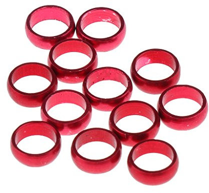 P Prettyia 12er Set Aluminium Ringe Schaftringe O-Ringe Schutzringe für Darts - Rot