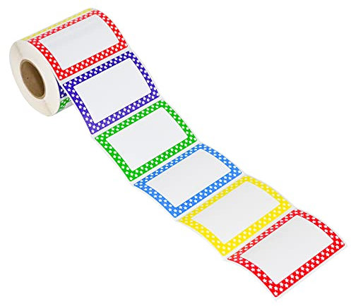 L LIKED Colorful Plain Name Tag Labels, Clothing Labels for Daycare and School 5 Colors (Star - 500)