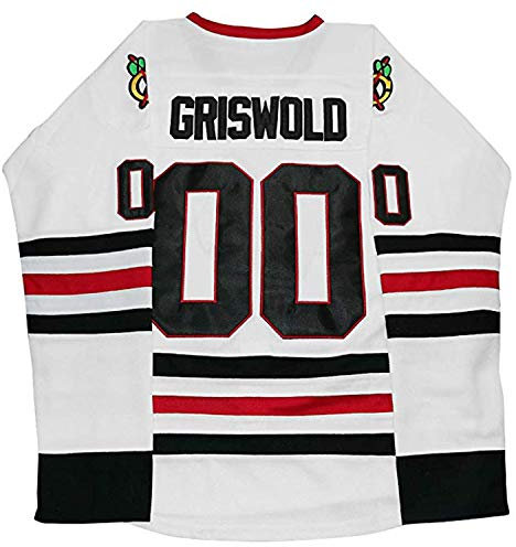 AIFFEE Herren Eishockey-Trikot Nr. 00, Weiß, Größe S, M, L, XL, XXL, XXXL, Hiphop, Shirts für Party