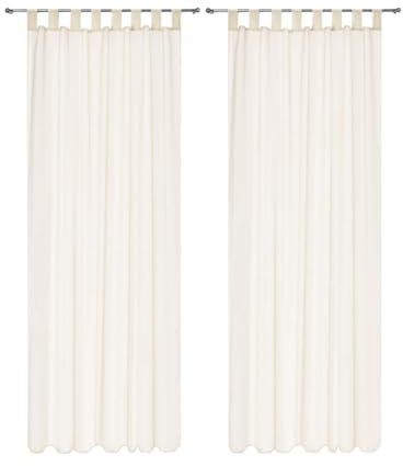 Megachest sheer Voile Tab Top Curtain(ivory, 56 wideX81 drop(W142cmXH206cm))