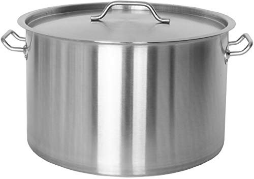 Beeketal 'BKT-44' Gastronomie Kochtopf ca. 40 Liter aus Edelstahl mit starken Griffen und Deckel, Topf für alle Herdarten geeignet (Induktion, Gas, Glaskeramik), ideal als z.B. Suppentopf