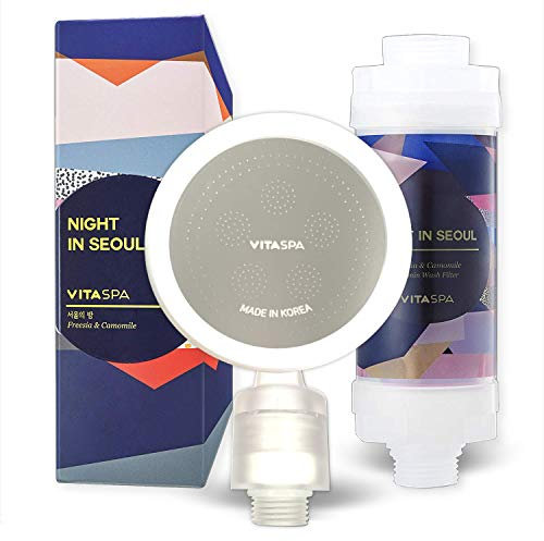 Vitaspa Vitamin C Duschkopf-Filter-Set, hergestellt in Korea (lila) – hervorragende Haut- und Haarverbesserung, Aroma-Therapie, entfernt Chlor und Verunreinigungen, Ehefrau, Freundin