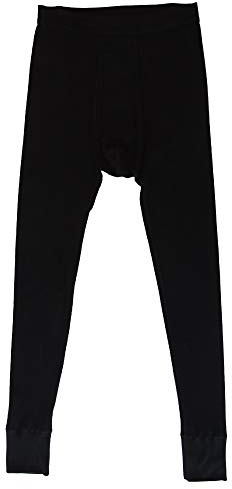 HERMKO 3542 Herren Lange Unterhose Doppelripp mit Eingriff aus 100% Bio-Baumwolle, Größe:D 9 = EU 3XL, Farbe:schwarz