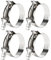ISPINNER 4 Pack 1 Inch 304 Stainless Steel T-Bolt Hose Clamps, Clamp Range 32-37mm for 1 Hose ID, Pack of 4
