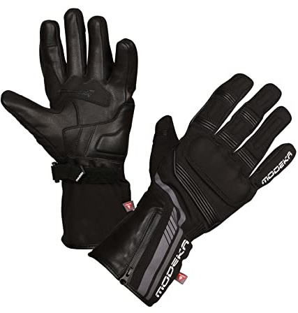 Modeka Motorradhandschuhe Makari Lady Waterproof, Schwarz, DL