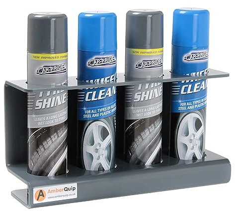 Amberquip Spray Can Holder – Wall & Van Mounted PVC Storage Rack | Rustproof, Heavy Duty Aerosol Organiser for Workshop, Garage, Shed, Trade & Van Racking. Dark Grey. (55mm Can Holder)