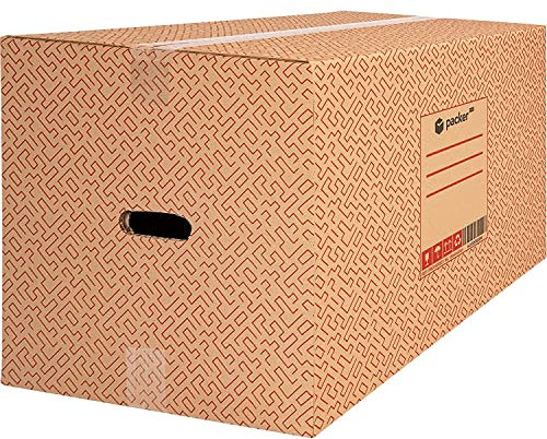 Packer PRO Cajas Carton para Mudanzas y Almacenaje Resistentes con Asas, Rojas (60x40x40cm)
