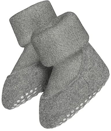 FALKE Unisex Baby Stoppersocken Baby Cosyshoe B Hp Wolle rutschhemmende Noppen 1 Paar, Grau Light Grey 3400, 19/20 EU