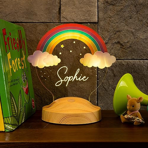 Geschenkelampe Regenbogen Personalisierte LED Lampe Weihnachten Taufgeschenk mit UV Druck als Geburtstagsgeschenk…