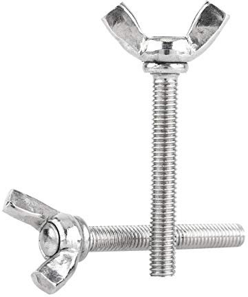 5pcs M6 DIN316 Vis Papillon, Vis à Ailettes Vis à Main Boulons 304 Assortiment de Fixations en Acier Inoxydable Ensemble Filetage Complet Finition Unie(M6*30mm)
