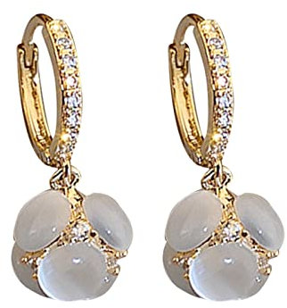 Women Stud Earrings Set Opal Diamond Hydrangea Earrings Temperament Gentle Small Sweet Lady Geometric Personality Ear Buckle Earrings Female 12PCS Earrings Hoop