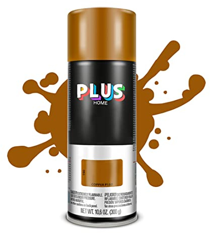 PLUS HOME Pintura Spray 520cc para pintar todo tipo de super cies: madera, metal, cartón, tela, piedra, bra de vidrio, plásticos rígidos, etc para bricolaje y DIY.Cobre (Ral:P152)(Paquete de 1)