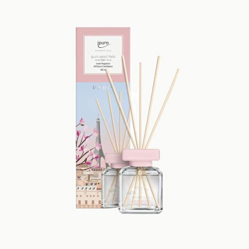 ipuro sweet Paris Raumduft mit floralen Noten & sanfter Vanille - angenehmer Raumerfrischer der Europakollektion für ein einzigartiges Duft-Erlebnis - Lufterfrischer Wohnung mit Duftstäbchen 100ml