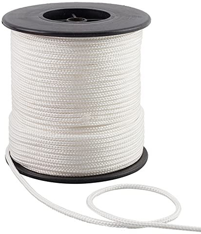 PH PandaHall 3mm 50m Cordon en Nylon Blanc, Chaîne de Stores Cordon d'ombrage tressé pour fenêtres Réparation de Rouleaux Romains Plante de Jardinage Perles Chaîne