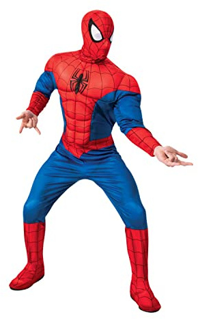 RUBIES FRANCE Spiderman Deluxe Kostüm für Erwachsene rot-schwarz - XL