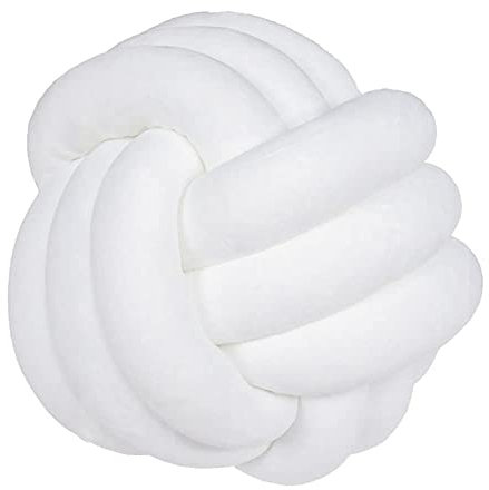 GYCS Weiche Knoten Ball Kissen Knoten Kissen knotenkissen Bett Gefüllte Kissen Wohnkultur Kissen Ball Plüsch Bett deko Werfen gut gut abgedichtet-Padded,Weiß,28cm