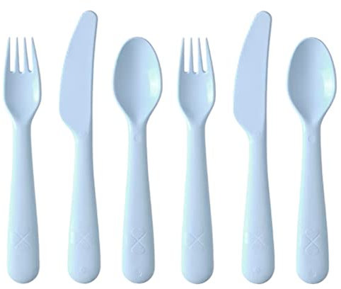 Children Kids Baby Toddler Blue Cutlery Set Kalas Replacements Colour Choice 6pcs Fork Knife Spoon BPA Free 6pcs