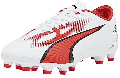PUMA Men's Ultra Play Firm, Artificial Ground Soccer Cleats Sneaker, White Black-fire Orchid, 9 UK