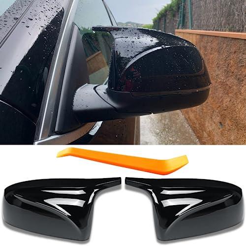 Auto Zubehör Aussen Sport Spiegelkappen Passt auf 2007-2014 BMW X5 E70 X6 E71 E72 Tuning Teile Car Accessoires - Optik Schwarz Glänzend, M Look