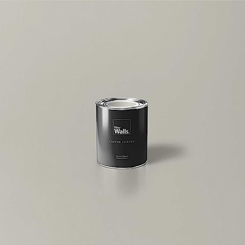 New Walls Premium Wandfarbe Beige, Khaki Liquid Luxury Dispersionsfarbe für Innenräume – 1 L