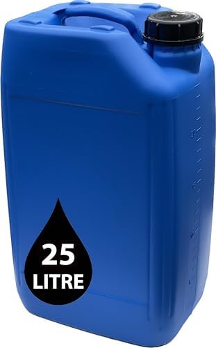 Contenedor de agua antiglug de 25 l, contenedor apilable aprobado por la ONU + tapa a prueba de manipulaciones, perfecto para el almacenamiento de líquidos de agua potable, azul (1)