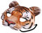 PerGar Halloween-Tiger-Halbgesichtsmaske, Cosplay-Maskerade-Party, Realistischer Look, Gesichtsmaske, Tiger-Maske für Karneval, Kostüm, Party-Maske(4 Stück Gelb)