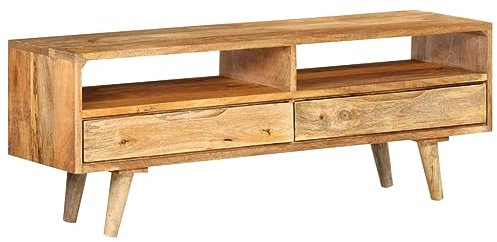 vidaXL Mobile Porta TV 110x30x41 cm in Legno Massello di Mango