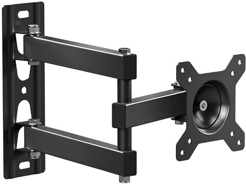 TV & PC Monitor Wandhalterung für 10-32 Zoll Bildschirm bis zu 15 kg, Drehbare TV Wandhalterung schwenkbar neigbar & ausziehbar - max 100x100 VESA Halterung TV Schwenkarm Fernseher Schwarz STE311-B