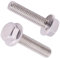 Tornillos hexagonales con brida de 3/8-16 x 1-1/4 pulgadas (8 unidades), pernos de cabeza hexagonal con brida estándar ASME, acero inoxidable 304 18-8, rosca completa, rosca gruesa UNC