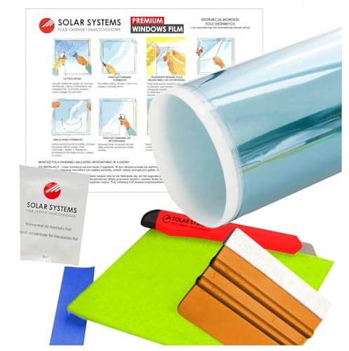SOLAR SYSTEMS Transparent Thermofolie für Fenster mit Nano-Keramik-Beschichtung - Isolierfolie zur Wärmedämmung - Sonnenschutzfolie für Fenster - Kälteschutzfolie Spectra 75x50cm