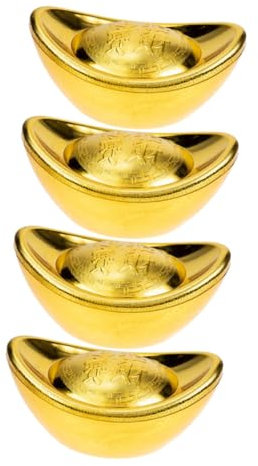 Warmhm 4 Stück Barren-Ornament heriditary deutschland Schatz-Süßigkeitenschachtel Barren-Geschenkbox -Box Desktop- goldenes Yuanbao- Modellieren Süßigkeiten Box