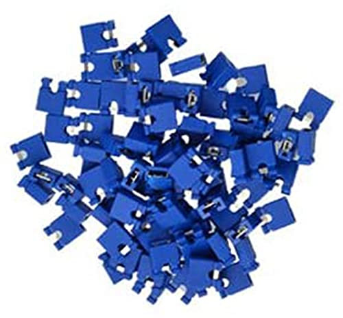 Myhoomowe 100 StüCke 2.54MM Jumper Cap Offen Typ Kurz Schluss Kappe Kurz Schluss Block Kurz Schluss Kappe Buchse Stift Leiste Anschluss Block,Blau