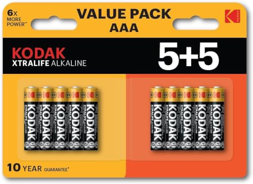 AAA Batteries (10 Pack) - Alkaline 1.5V - 6X More Power - Reliability For Everyday Devices - 10 Year Storage - LR03 MN2400